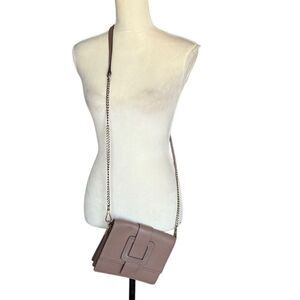 TMRW Studio Women's Dusty Pink Leather Crossbody Clutch Bag